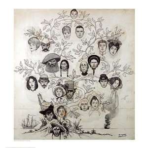  Norman Rockwell   Family Tree (drawing) Giclee Canvas 