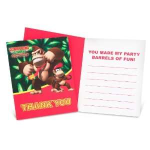  Donkey Kong Thank You Notes (8) Party Supplies Toys 