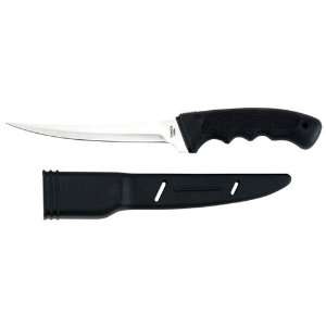   Knife Stainless Steel Blade Soft Grip Rubber Handle Hard Sheath Belt