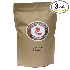 Direct Chocolate Raspberry Flavored, Whole Bean Coffee, 16 Ounce Bags 