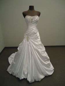 Cheap Stock White ivory wedding Dress Prom SIZE 6 8 10 12 14 16  