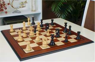 Yugo Staunton Chess Set Ebonized 3.87 & Deluxe Board  