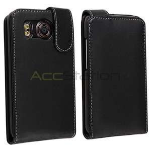 For AT&T HTC Inspire 4G Black Leather Pouch Case Cover  