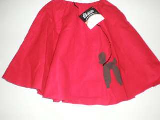Distinctive Poodle Skirt Teen Costume RED 70s Disco Halloween  