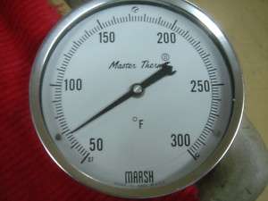 Mastertherm Bimetal Thermometer 300F, 5 Face, 13 Long  