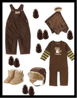 GYMBOREE Baby Raccoon Overalls Romper Hat Boots Lovey  