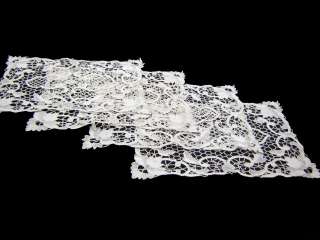 Exquisite Vintage Italian Needlelace Table Mats  Placemats, ivory 