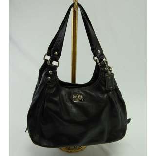 Coach 14336 Black Leather Madison Maggie Shoulder Bag Purse $358 SALE 