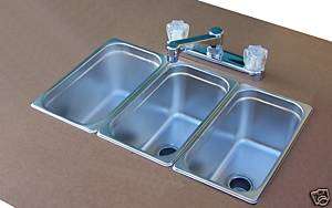NEW CONCESSION STAND Trailer three 3 COMPARTMENT Sink  