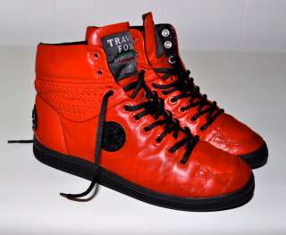 Vintage TRAVEL FOX 80s Red Leather Low Profile ITALIAN High Top 