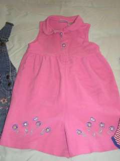 Large Lot Of 4 Girls Rompers Jumpers Overall Jean Skirt Size 6 EUC 
