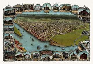 Vintage Map Eureka California 1902 Humboldt County  