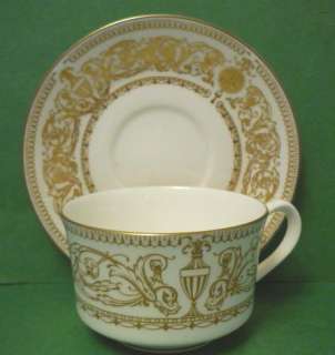 1966 Royal Worcester England Hyde Park Bone China Tea Cup & Saucer 