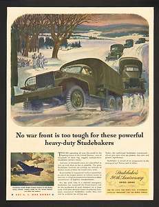 1942 Frederic Tellander WWII Wartime Truck Convoy Art Studebaker 