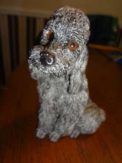   CAREY POODLE DOG TEXTURED RESIN FIGURINE 5 X 3 1985 WHISKERS  