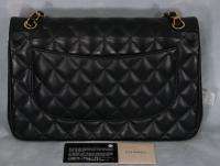 CHANEL BLACK QUILTED JUMBO DOUBLE FLAP BAG LAMBSKIN 2011 Collection 