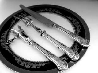 Antique French Silver Plate Carving Set 3 pc Empire  