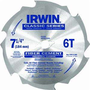 Irwin 15702ZR Fiber Cement Board Blade 024721157027  