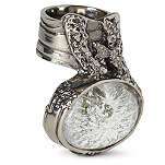 YVES SAINT LAURENT Art silver plated oval ring