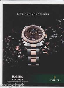   Contemporary Print Ad ROLEX DATEJUST LADY 31 WATCH Breathtaking  