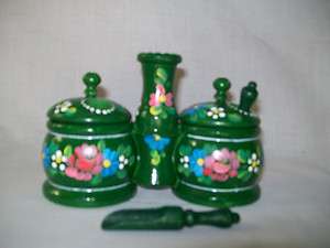 Hungarian Hand Painted Spice Pots  