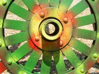 OLD Iron ROTARY Hoe TILLER Wheel metal garden art 2044  