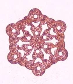 Mini Rusty Tin Filigree Snowflake Ornament Set of 6  