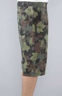 LRG The Team Coach True Straight Chino Shorts in Olive Camo 