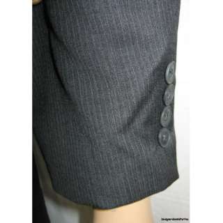 DKNY Donna Karan $995 Men’s Suit 42 R 42R Black Pinstripe Wool 