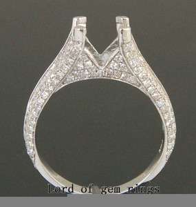 5mm Round Cut 14K White Gold Pave 1.15CT Diamond Engagement Ring 