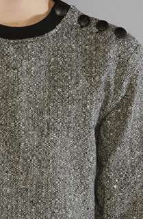 BLVCK SCVLE The Button Shoulder Sweater in Charcoal  Karmaloop 