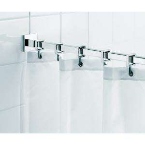 Croydex Square 98.4 In. L Luxury Shower Curtain Rod With Curtain Hooks 