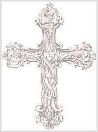 ANNA GRIFFIN Wood Mount Stamp ~ Filigree Cross ~ NEW  