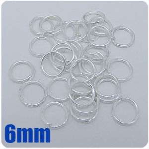 1000 Pcs Silver Plated Open Jump Rings Beads 6mm P023  