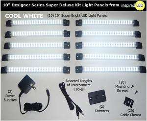NEW TEN 10 LED Panel Kit, 2 PS, 2 Dimmers, COOL White  