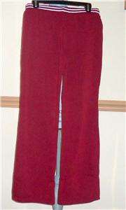   WOMENS BURGANDY AND WHITE TWO PIECE SWEAT SUIT NEW AND WITH TAGS