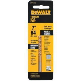 DEWALT 7/64 in. Titanium Split Point Drill Bits (2 Pack) DW1373 at The 