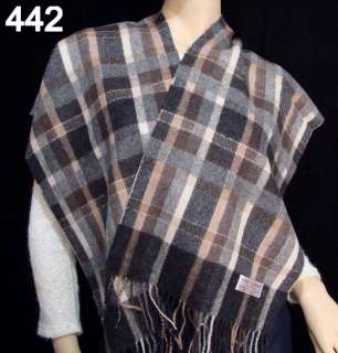 Fashion Color womens 2ply king soft Cashmere wool Scarf Shawl brown 