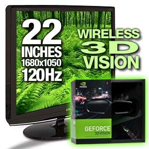 NVIDIA 3D Vision Bundle Samsung Syncmaster 2233RZ 22 3D Gaming LCD 