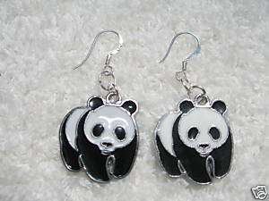 Panda bear Sterling Silver Earrings ALPHA OMICRON PI  