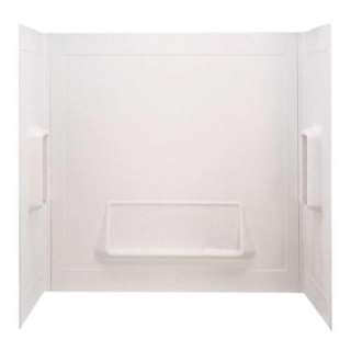   30 in. x 24 in. x 58 in. Three Piece Easy Up Adhesive Tub Wall in