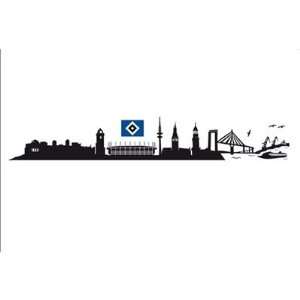 alenio 9845   alenio Wandtattoo   HSV Hamburg Skyline mit Logo, 2x 