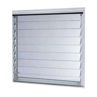 Aluminum Jalousie Utility Louver Window (9 Slat) 36 in. x 36 in. White 