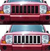Jeep Commander chrome Grille Grill insert vertical 2006 2007 2008 2009 