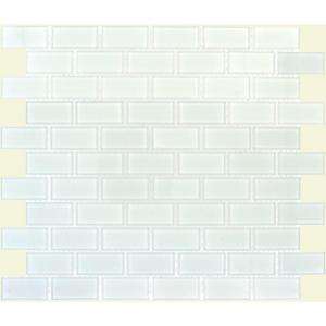 MS International Arctic Ice Mosaic 1 In. x 2 In. Glass Floor & Wall 