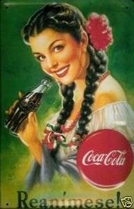 Coca Cola Coke Reanimese Blechschild Blech Schild Reklame Werbung 