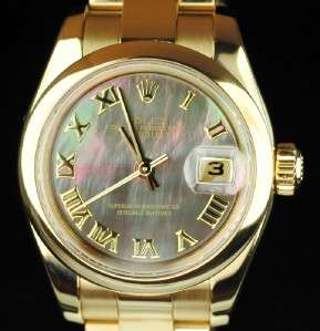   Rolex Solid 18K Yellow Gold President FACTORY BLACK MOP DIAL PAPERS
