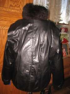 Sm Tall Reversble Leather Opposum Fur Coat Jacket 17c  