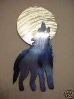 WOLF MOON COYOTE HOWLING METAL WEST WALL ART HOME DECOR  