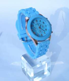New Unisex Silicone Rubber Jelly Gel Quartz Analog Sports Wrist Watch 
